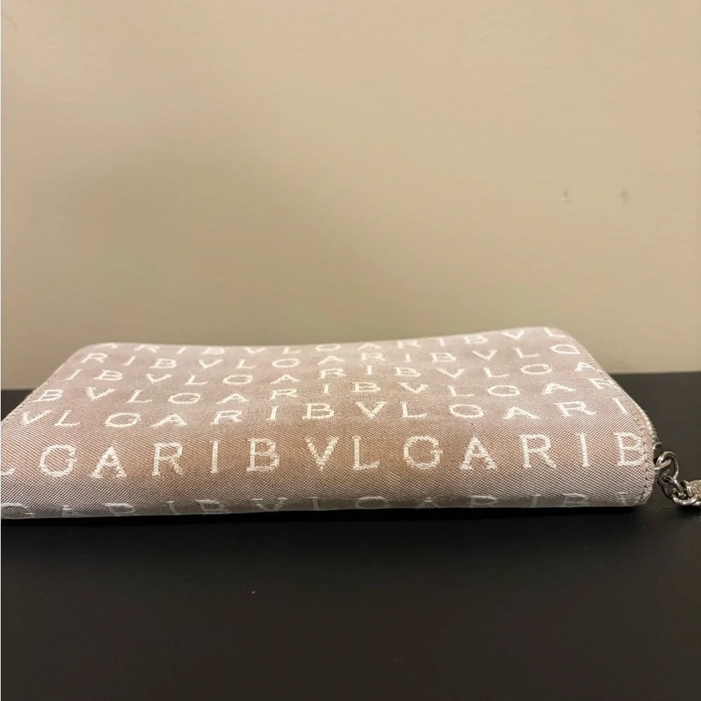 BVLGARI Logo Canvas Zip Wallet